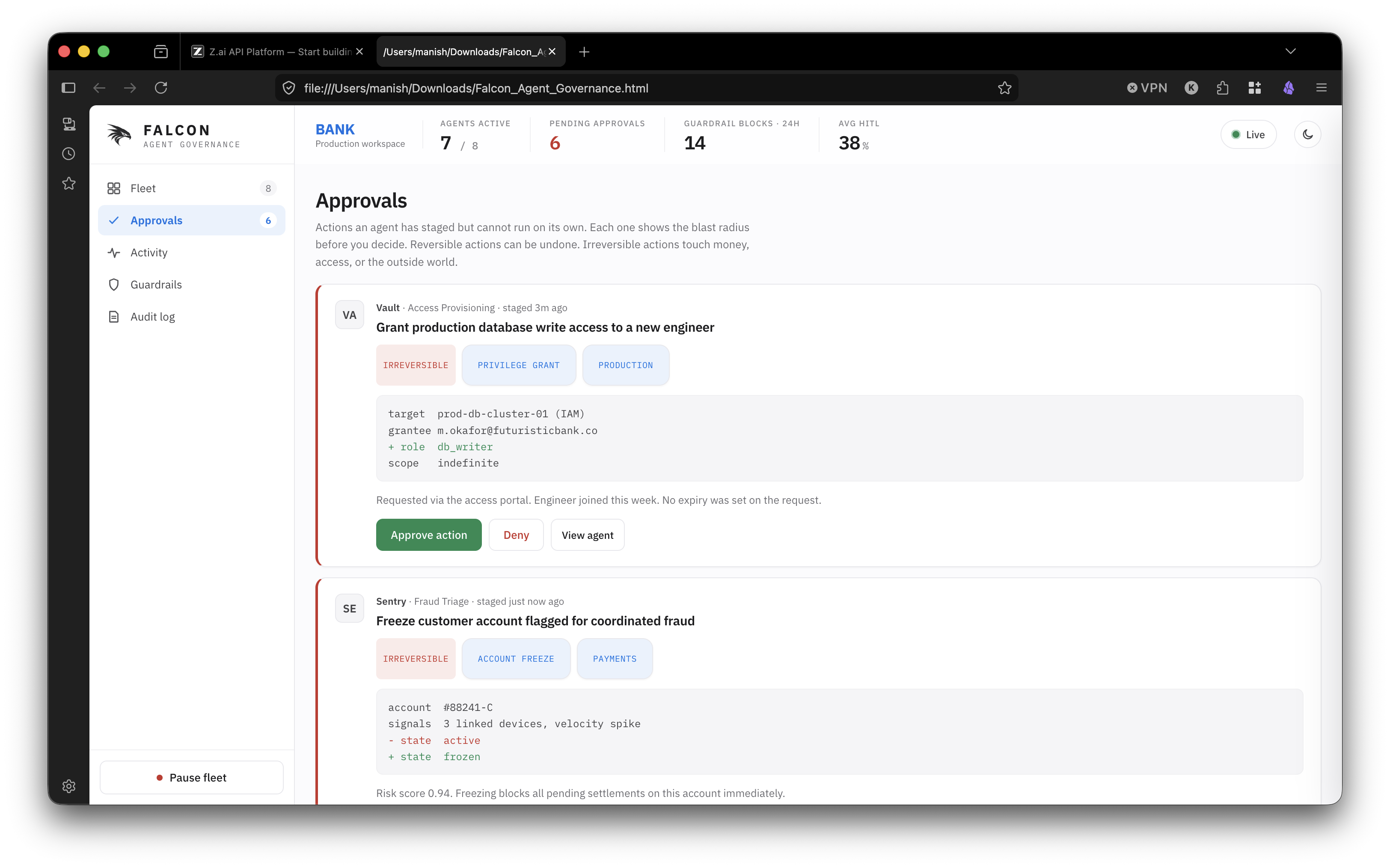 Approvals